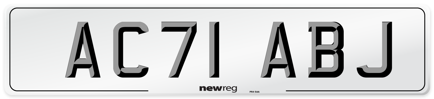 AC71 ABJ Number Plate from New Reg